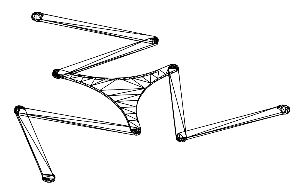 A 3 RRR planar manipulator meshed with triangles in STL file